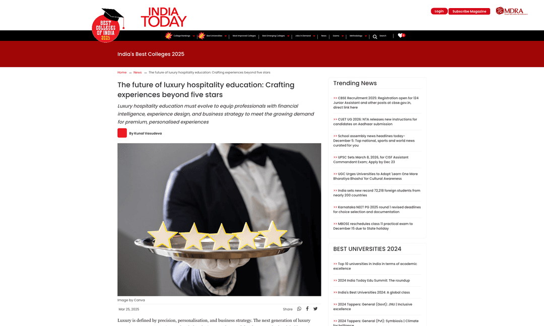 The future of luxury hospitality education: Crafting experiences beyond five stars